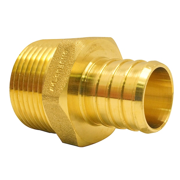 1 In. Brass PEX Barb X 3/4 In. Male Pipe Thread Reducing Adapter